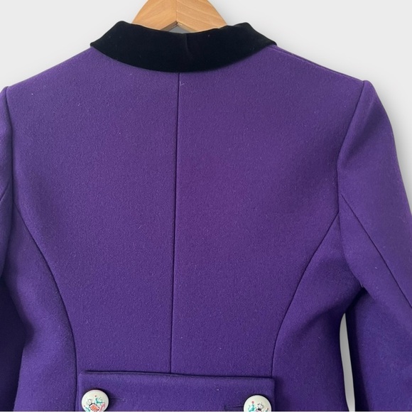 Balenciaga Schoolboy Blazer Purple Velvet Trim – F/W 2007 – Sz 38 Made in Italy - Picture 12 of 16